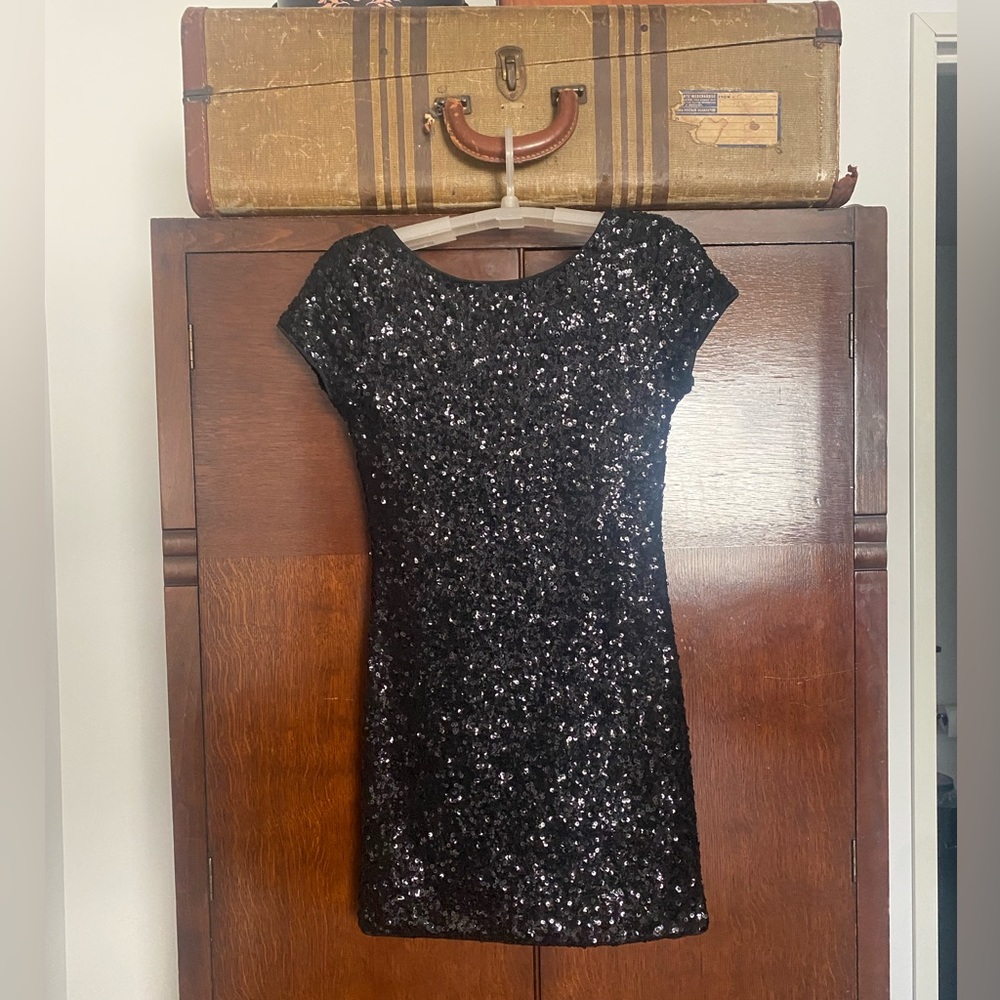 60’s style low back sequin mini dress